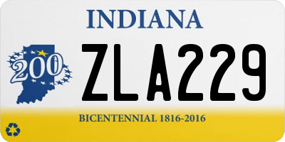 IN license plate ZLA229