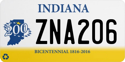 IN license plate ZNA206