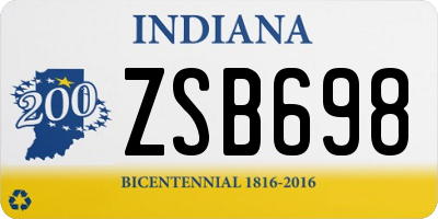 IN license plate ZSB698