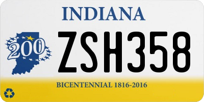 IN license plate ZSH358