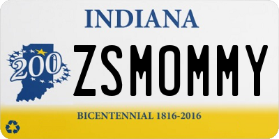 IN license plate ZSMOMMY