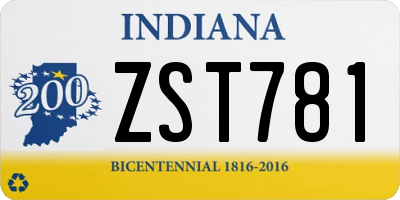 IN license plate ZST781