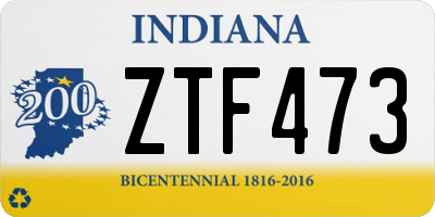 IN license plate ZTF473