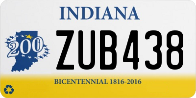 IN license plate ZUB438