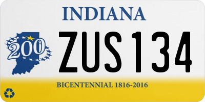 IN license plate ZUS134