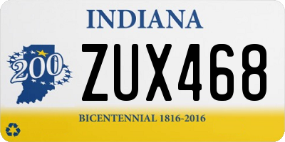 IN license plate ZUX468