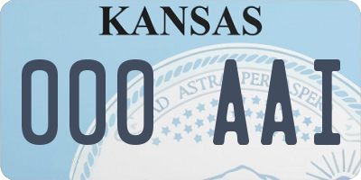 KS license plate 000AAI