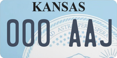 KS license plate 000AAJ