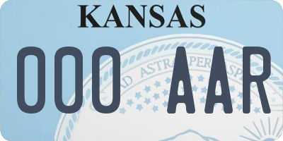 KS license plate 000AAR