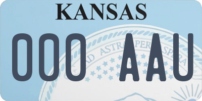 KS license plate 000AAU