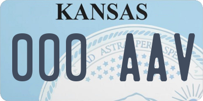 KS license plate 000AAV