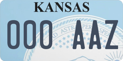 KS license plate 000AAZ