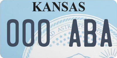 KS license plate 000ABA