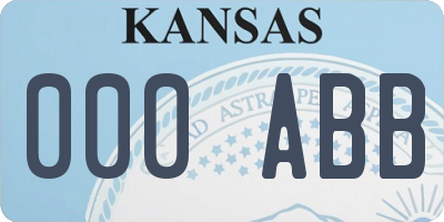 KS license plate 000ABB