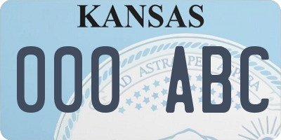 KS license plate 000ABC
