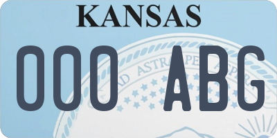 KS license plate 000ABG