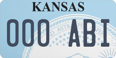 KS license plate 000ABI