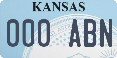 KS license plate 000ABN