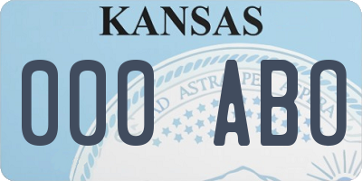 KS license plate 000ABO