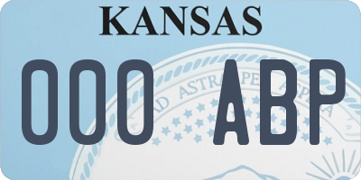 KS license plate 000ABP