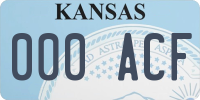 KS license plate 000ACF
