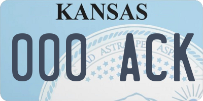 KS license plate 000ACK