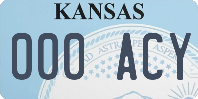 KS license plate 000ACY