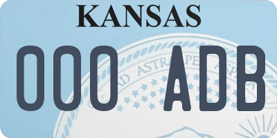 KS license plate 000ADB