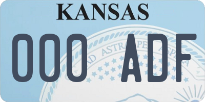 KS license plate 000ADF