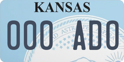 KS license plate 000ADO