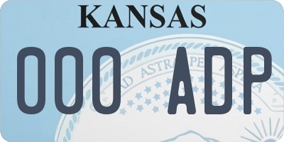 KS license plate 000ADP