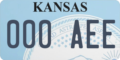 KS license plate 000AEE