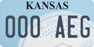 KS license plate 000AEG