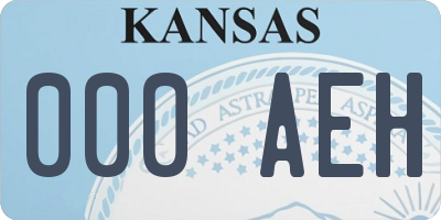 KS license plate 000AEH