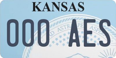 KS license plate 000AES