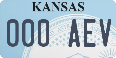 KS license plate 000AEV