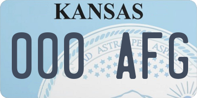 KS license plate 000AFG