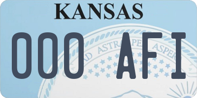 KS license plate 000AFI
