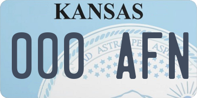 KS license plate 000AFN