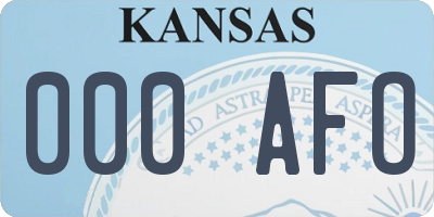 KS license plate 000AFO