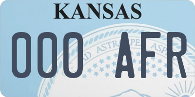 KS license plate 000AFR