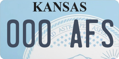 KS license plate 000AFS