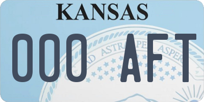 KS license plate 000AFT