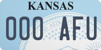 KS license plate 000AFU