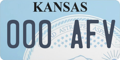 KS license plate 000AFV