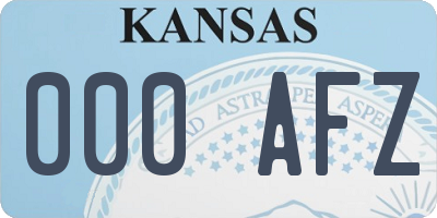 KS license plate 000AFZ
