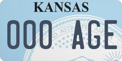 KS license plate 000AGE