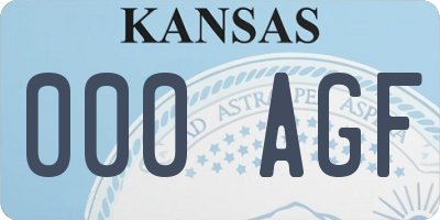 KS license plate 000AGF