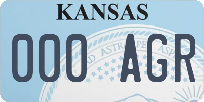 KS license plate 000AGR