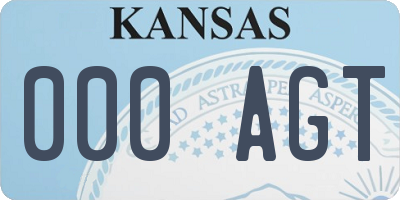 KS license plate 000AGT